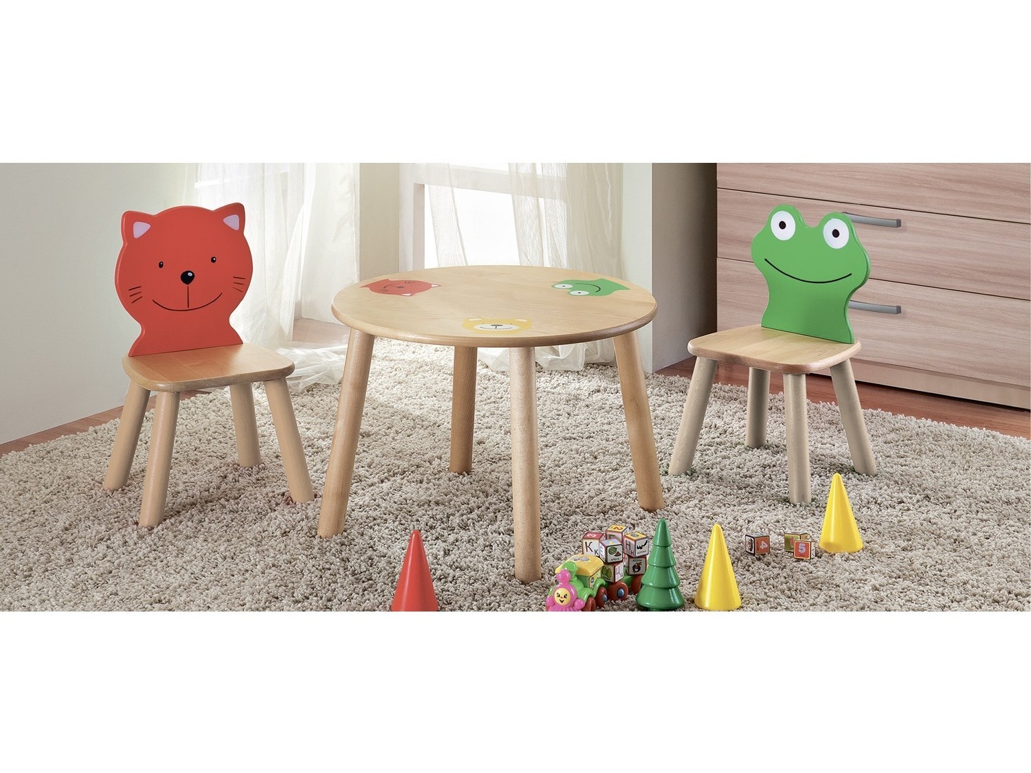 фото Детская массив стол + 2 стула боровичи-мебель