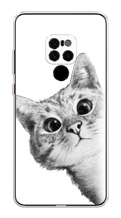 

Чехол Awog на Huawei Mate 20 "Кот рисунок черно-белый", Черный, 66850-1