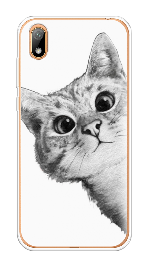 

Чехол Awog на Honor 8S "Кот рисунок черно-белый", Черный, 69150-1