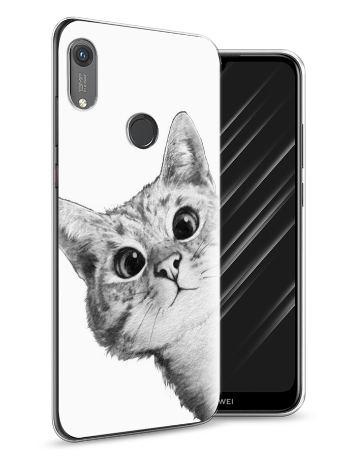 фото Чехол awog "кот рисунок черно-белый" для honor 8a (8a pro/prime)