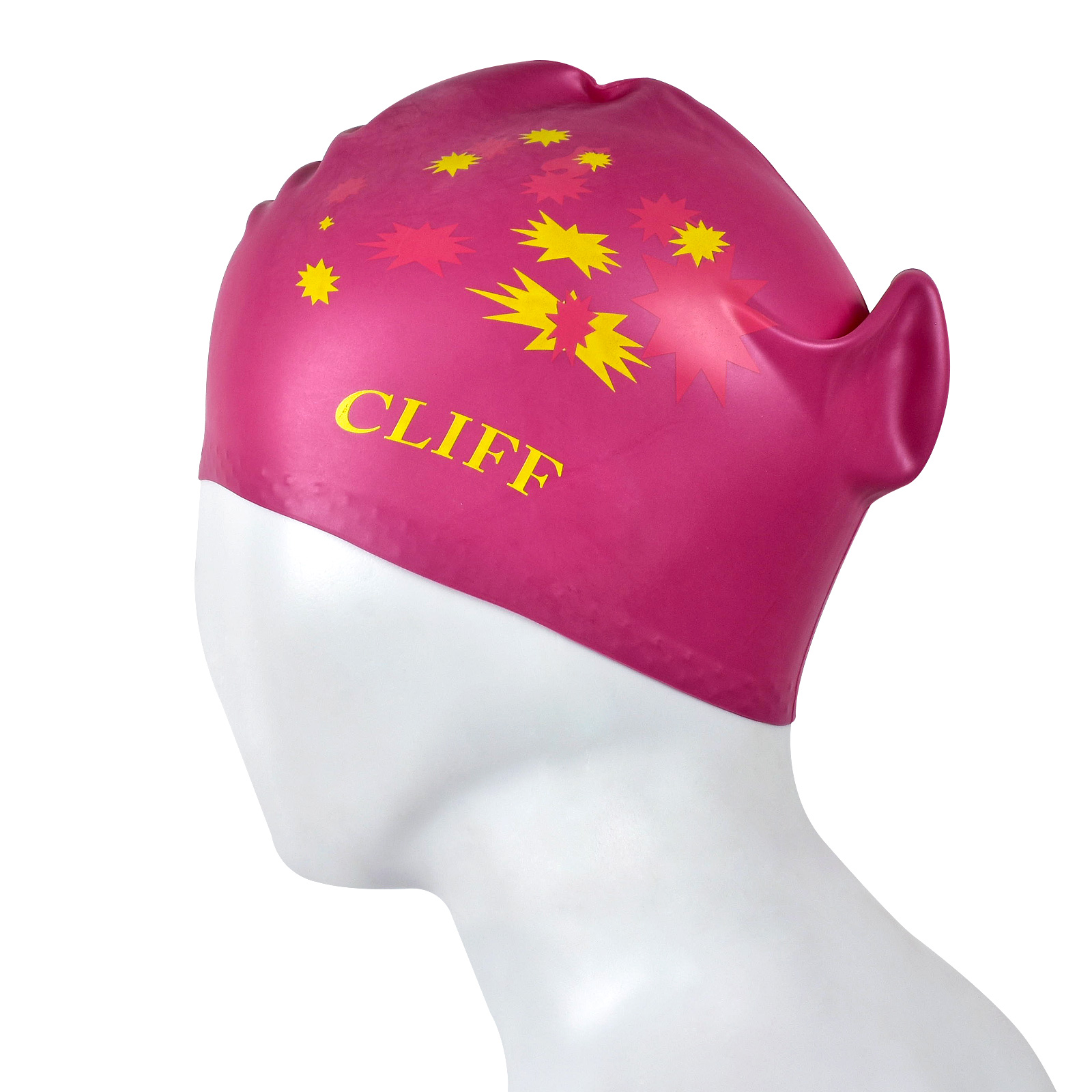 Шапочка для плавания CLIFF силиконовая CS13, для длинных волос, бордовая