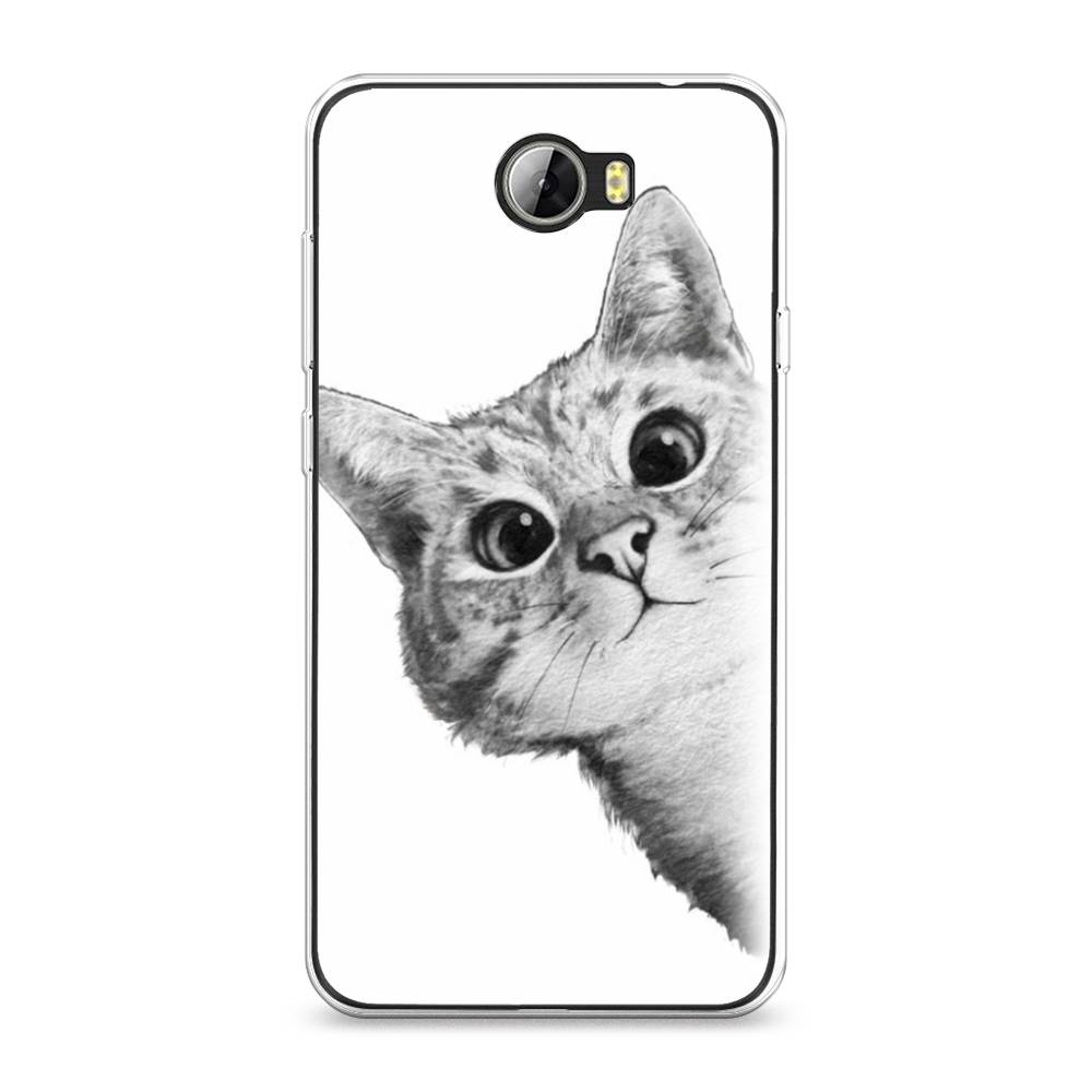 

Чехол Awog на Honor 5A "Кот рисунок черно-белый", Черный, 60350-1