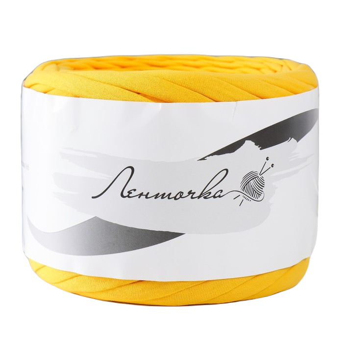 

Пряжа трикотажная широкая 100м/320±30гр, ширина нити 7-9 мм (кукуруза), Трикотажная лента 100 м