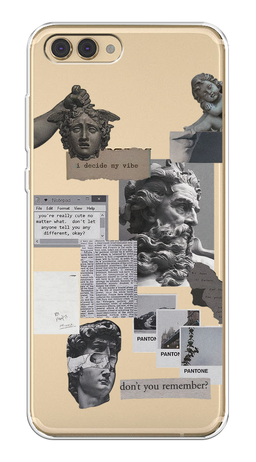 

Чехол на Honor V10 (View 10) "Коллаж греческие скульптуры", Бежевый;серый, 65150-1