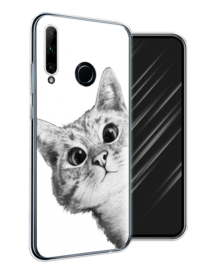 

Чехол Awog на Honor 20 Lite 2019 "Кот рисунок черно-белый", Черный, 68950-1