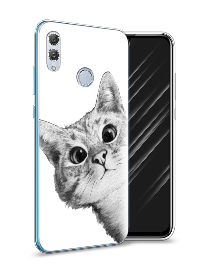 

Чехол Awog на Honor 10 Lite "Кот рисунок черно-белый", Черный, 67550-1