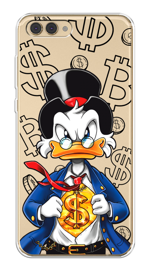

Чехол на Honor V10 (View 10) "Scrooge Goldman", Черный;белый;синий, 65150-1