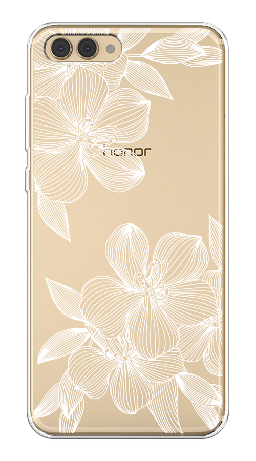 

Чехол на Honor V10 (View 10) "Крокус", Белый;прозрачный, 65150-1