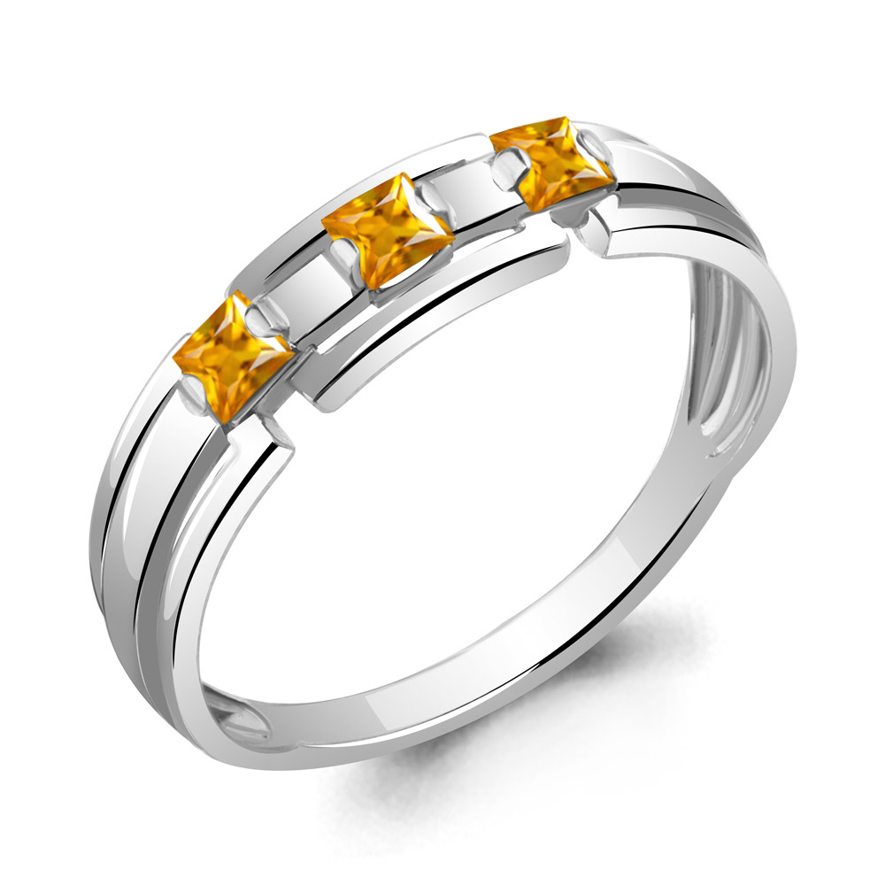 

Кольцо из серебра с цитрином р. 19 Aquamarine 6958006_925_р, 6958006_925_р