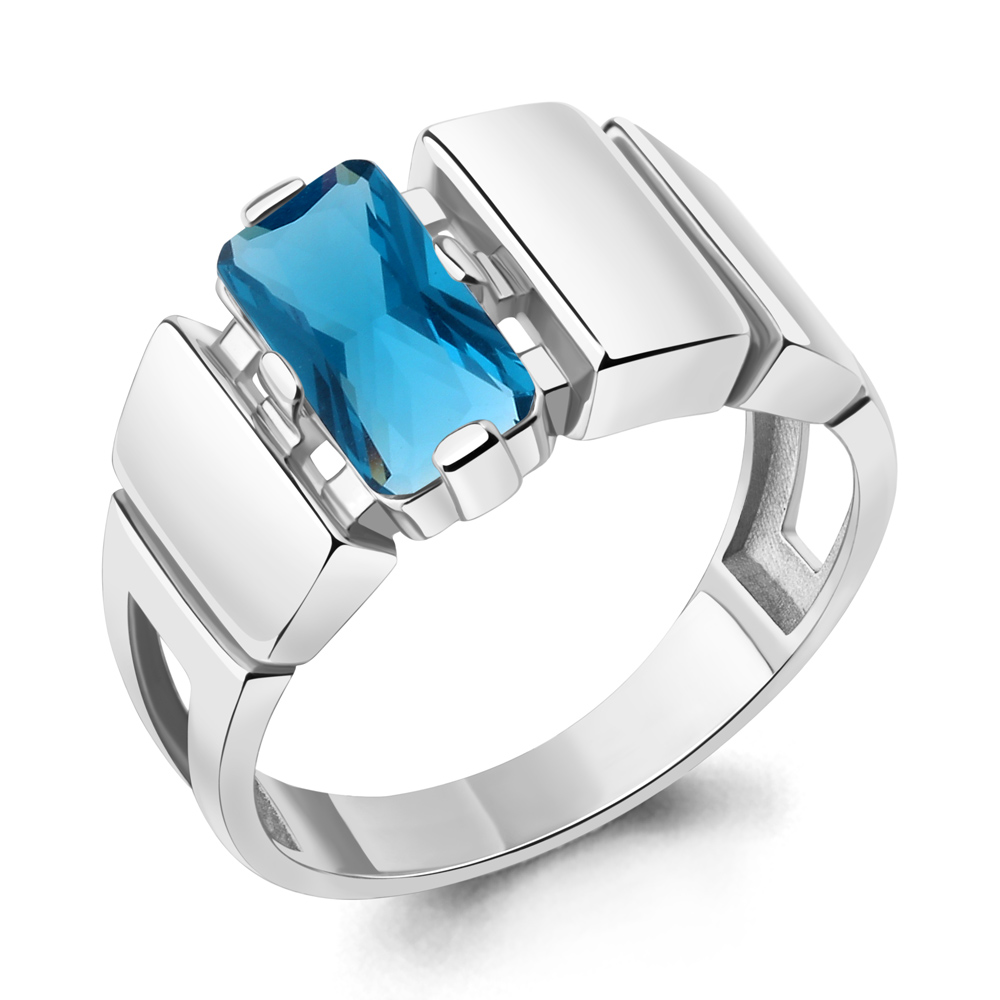 

Кольцо из серебра с топазом р. 19 Aquamarine 6957993_925_р, 6957993_925_р