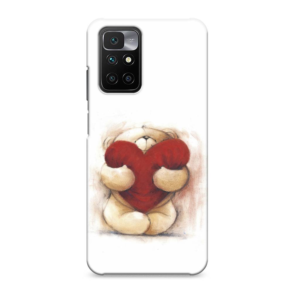 

Пластиковый чехол "Мишка с сердцем 1" на Xiaomi Redmi 10, 311320-5
