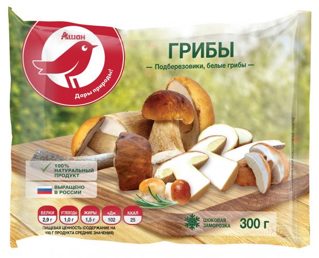 Ассорти грибное АШАН Красная птица Благородные грибы замороженное 300 г 250₽