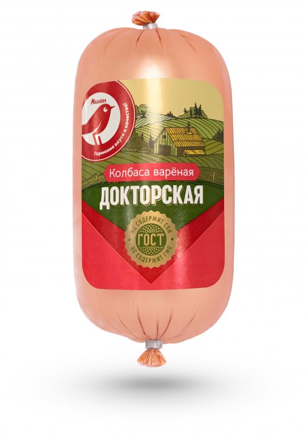 Колбаса вареная АШАН Красная птица Докторская 500 г 200₽