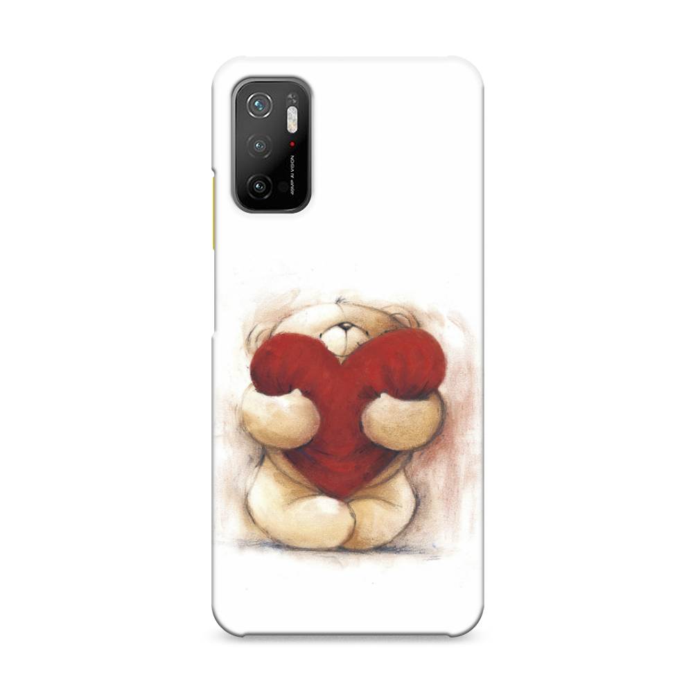 

Пластиковый чехол "Мишка с сердцем 1" на Xiaomi Poco M3 Pro, 311020-5