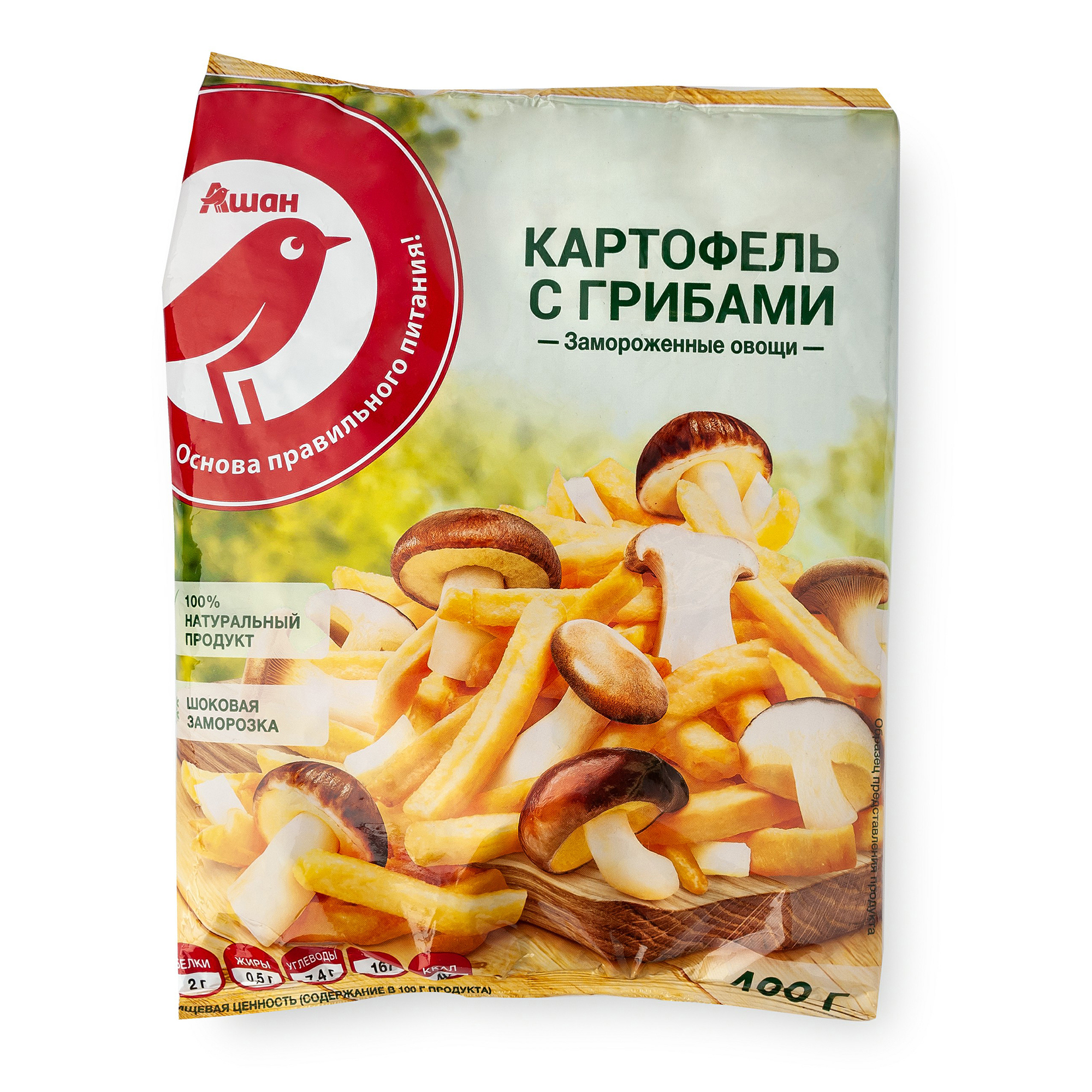 Замороженная смесь Картофель с грибами АШАН Красная птица 400 г