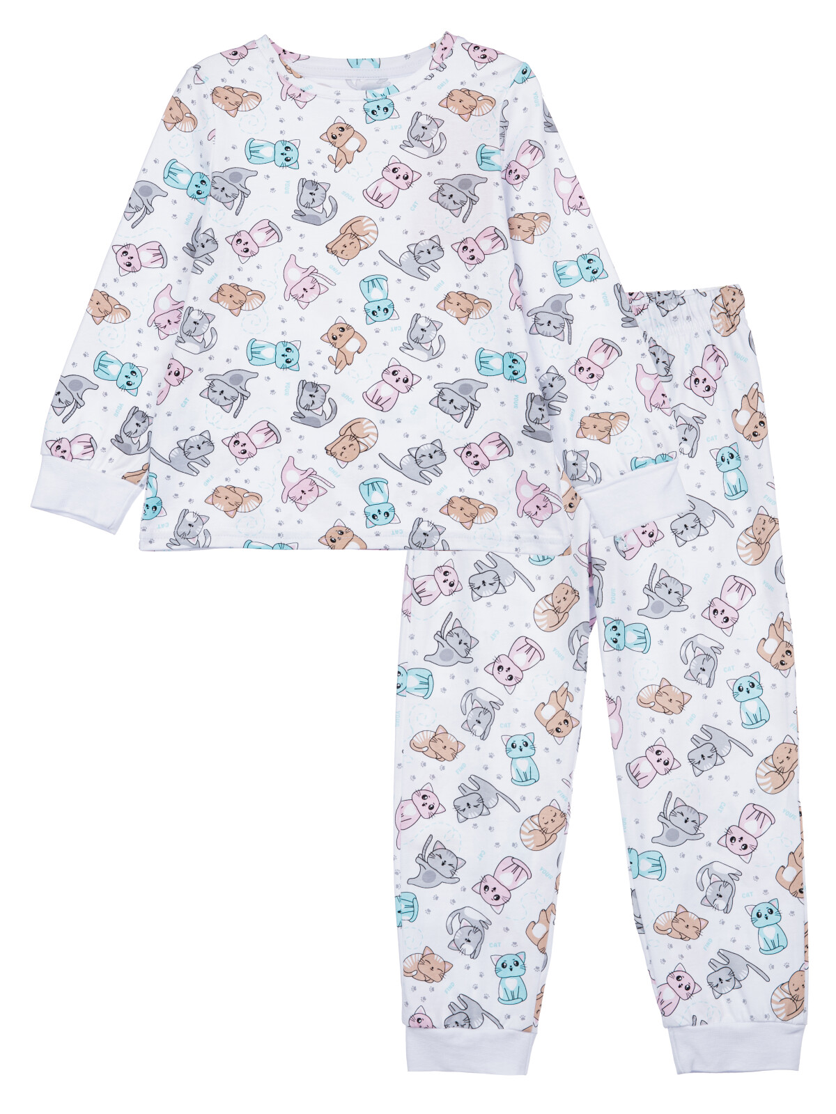 Пижама трикотажная для девочек PlayToday, цветной, 122