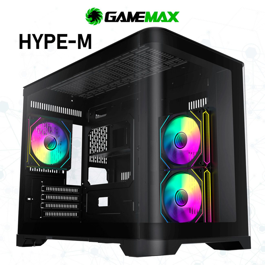 

Корпус компьютерный GAMEMAX HYPE-M Black, HYPE-M Black