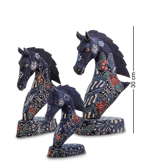 фото Фигурка лошадь набор из трех 25,20,15 см (батик, о.ява) 10-015 113-402381 decor and gift