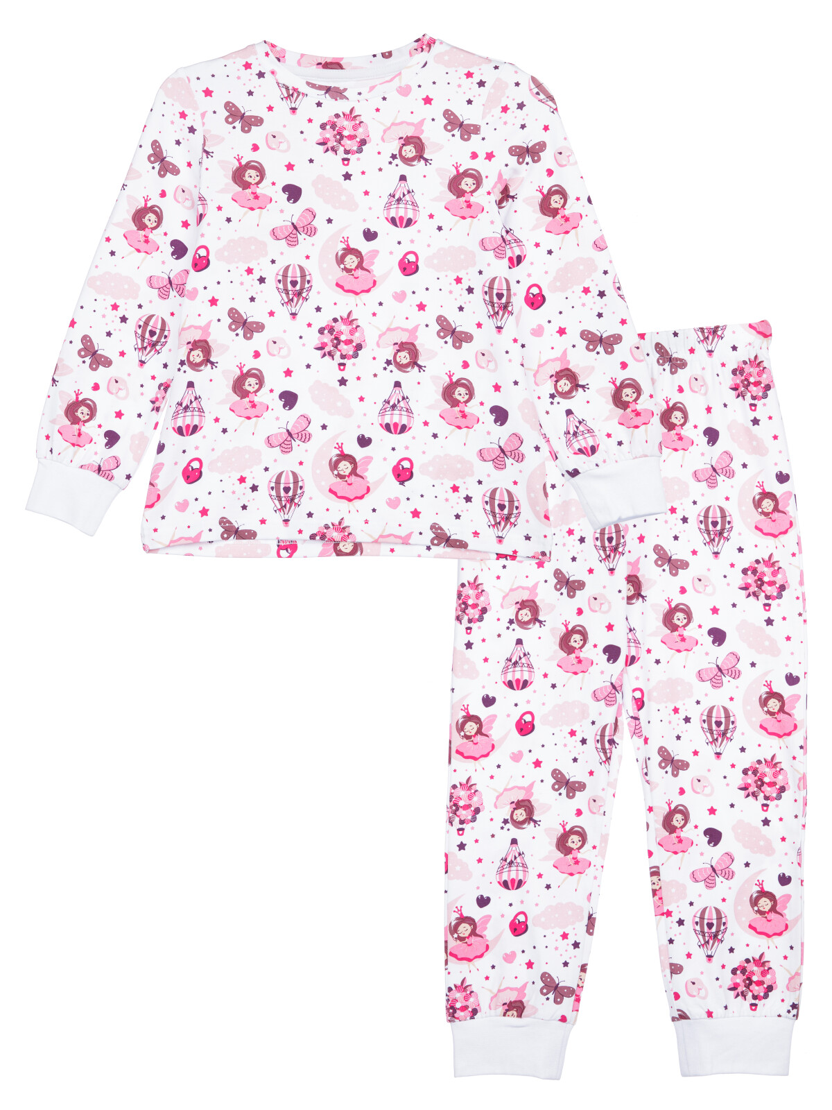 Пижама трикотажная для девочек PlayToday, цветной, 104