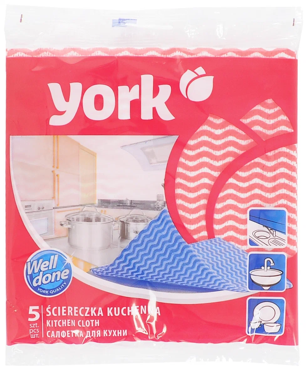 фото Салфетки для кухни york макарена, 35х35 см, 5 шт.