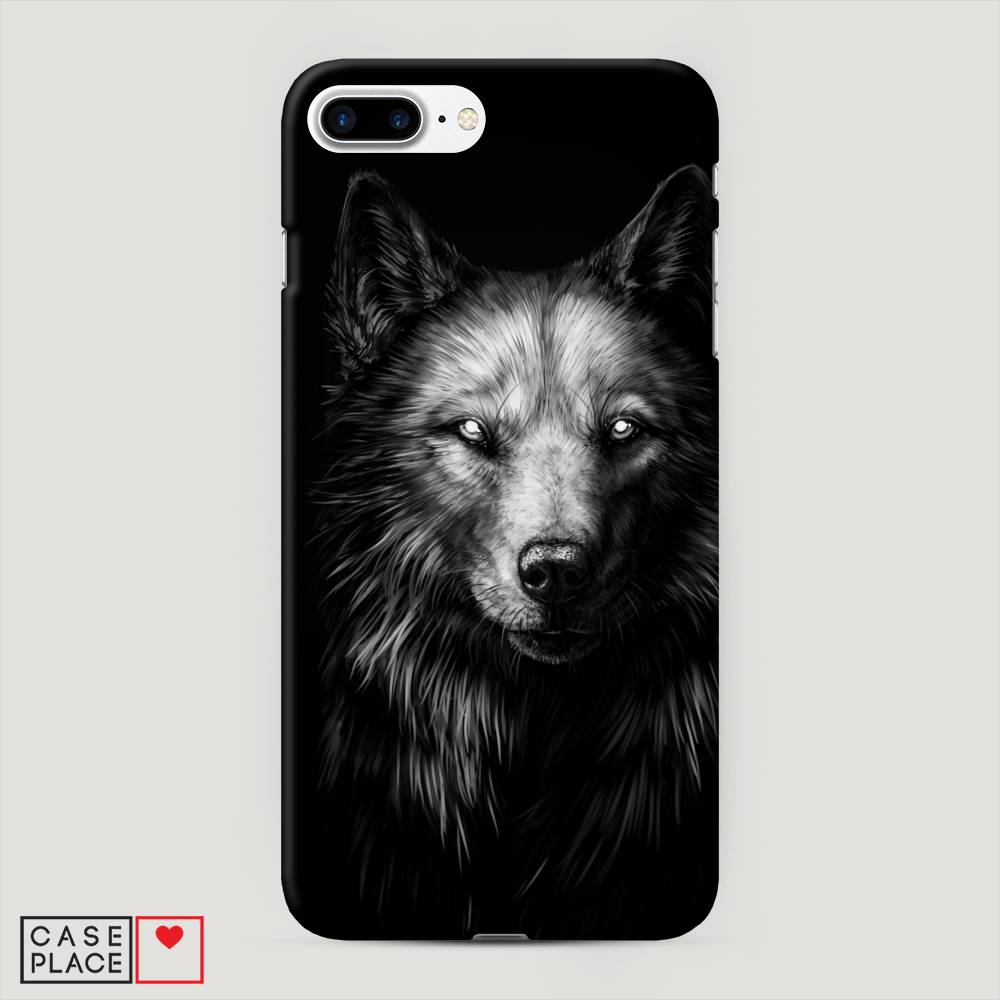 

Пластиковый чехол "Волк черно белый" на Apple iPhone 8 Plus, 10920-1