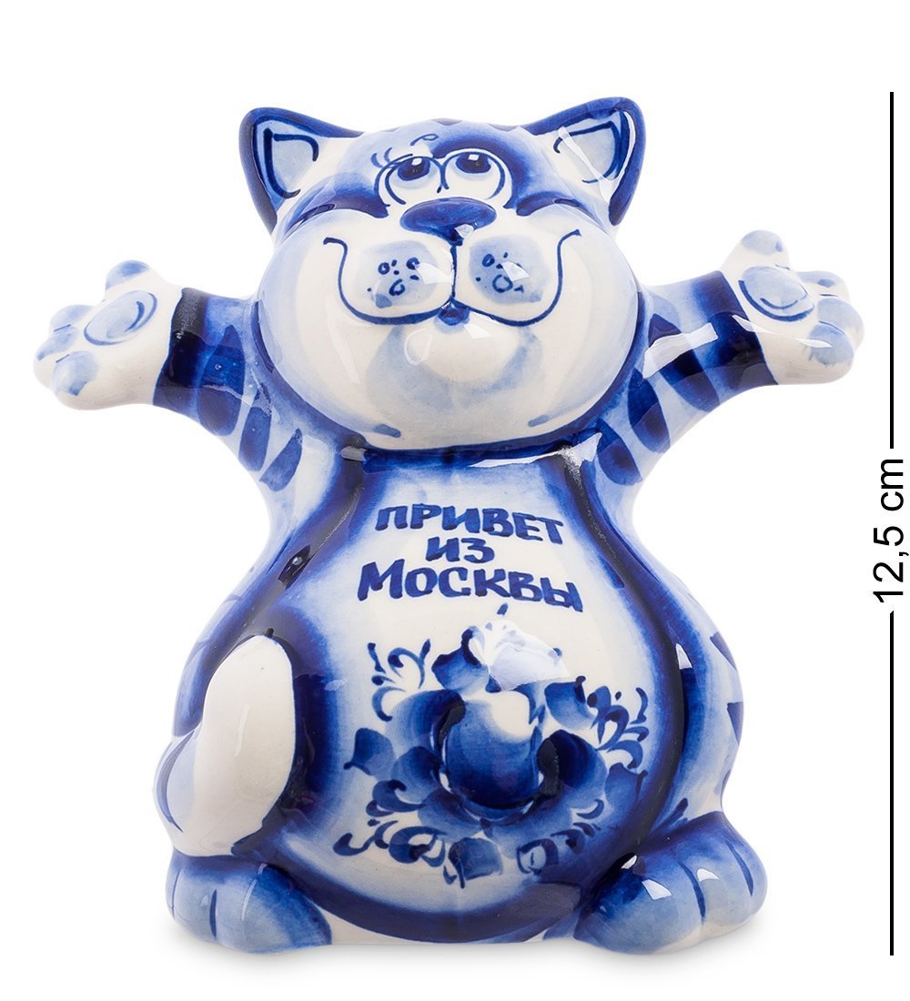 

Фигурка Кот Добряк бол. (Гжельский фарфор) ГЛ-339 113-703963, Синий
