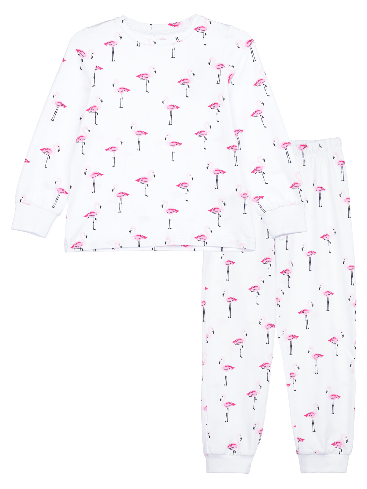 Пижама трикотажная для девочек PlayToday, белый,светло-розовый, 98