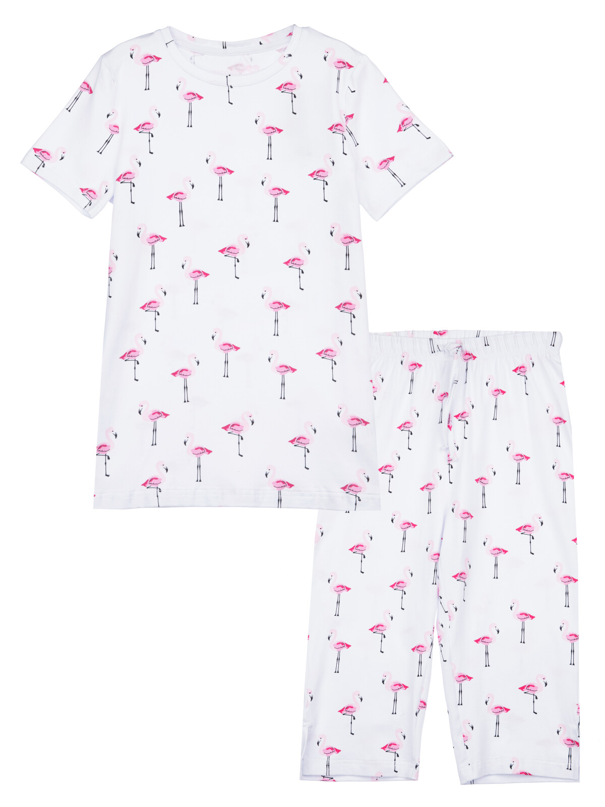 Пижама трикотажная для девочек PlayToday, белый,светло-розовый, 134