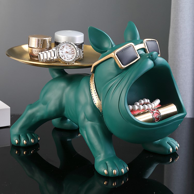

Статуэтка Бульдог STATUETKA-dog-rot-green, подставка для мелочи