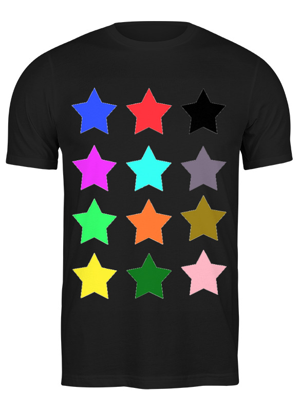 

Футболка мужская Printio stars on the black черная 3XL, Черный, stars on the black