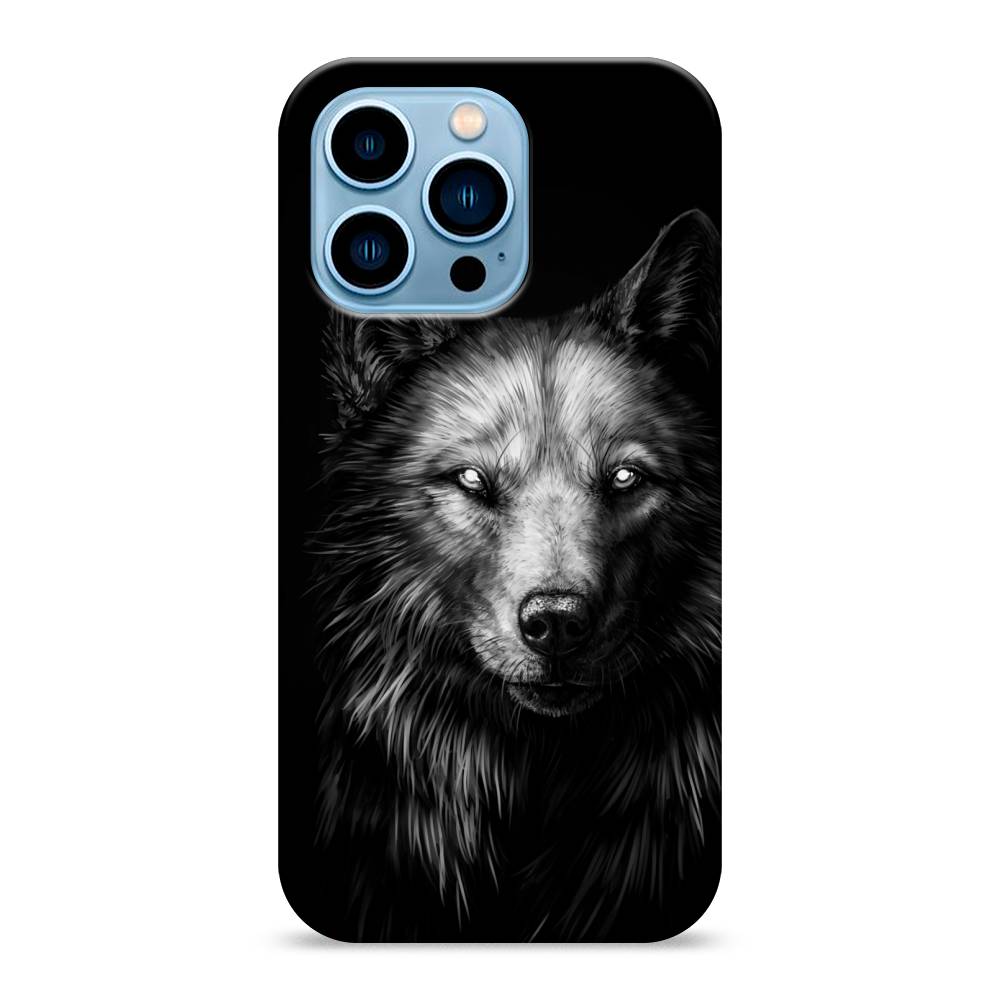 

Пластиковый чехол "Волк черно белый" на Apple iPhone 13 Pro, 14320-1