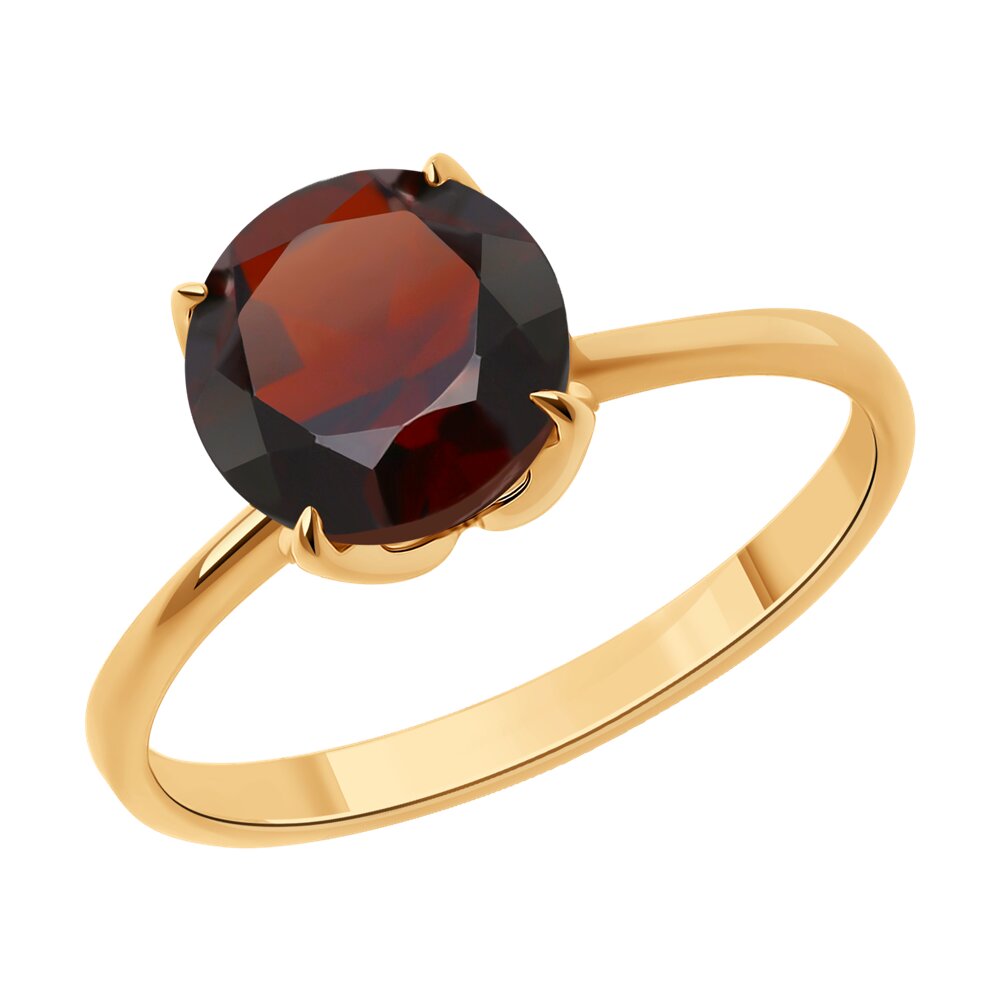 

Кольцо из золота р. 17,5 Diamant 51-310-02058-3, эмаль\гранат, 51-310-02058-3
