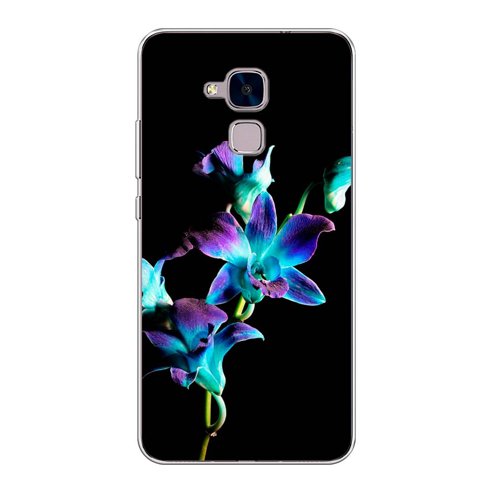 фото Чехол awog "синий цветок на черном" для honor 5c
