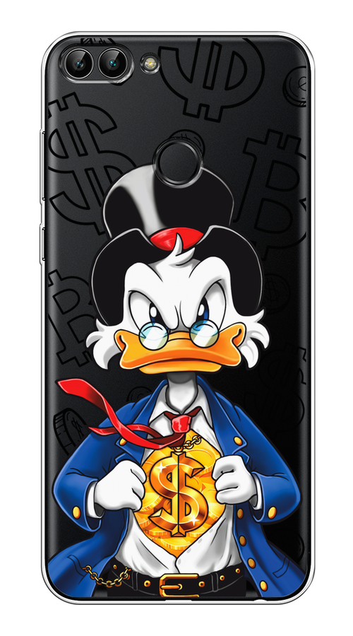 

Чехол на Huawei Y9 2018 "Scrooge Goldman", Черный;белый;синий, 64950-1