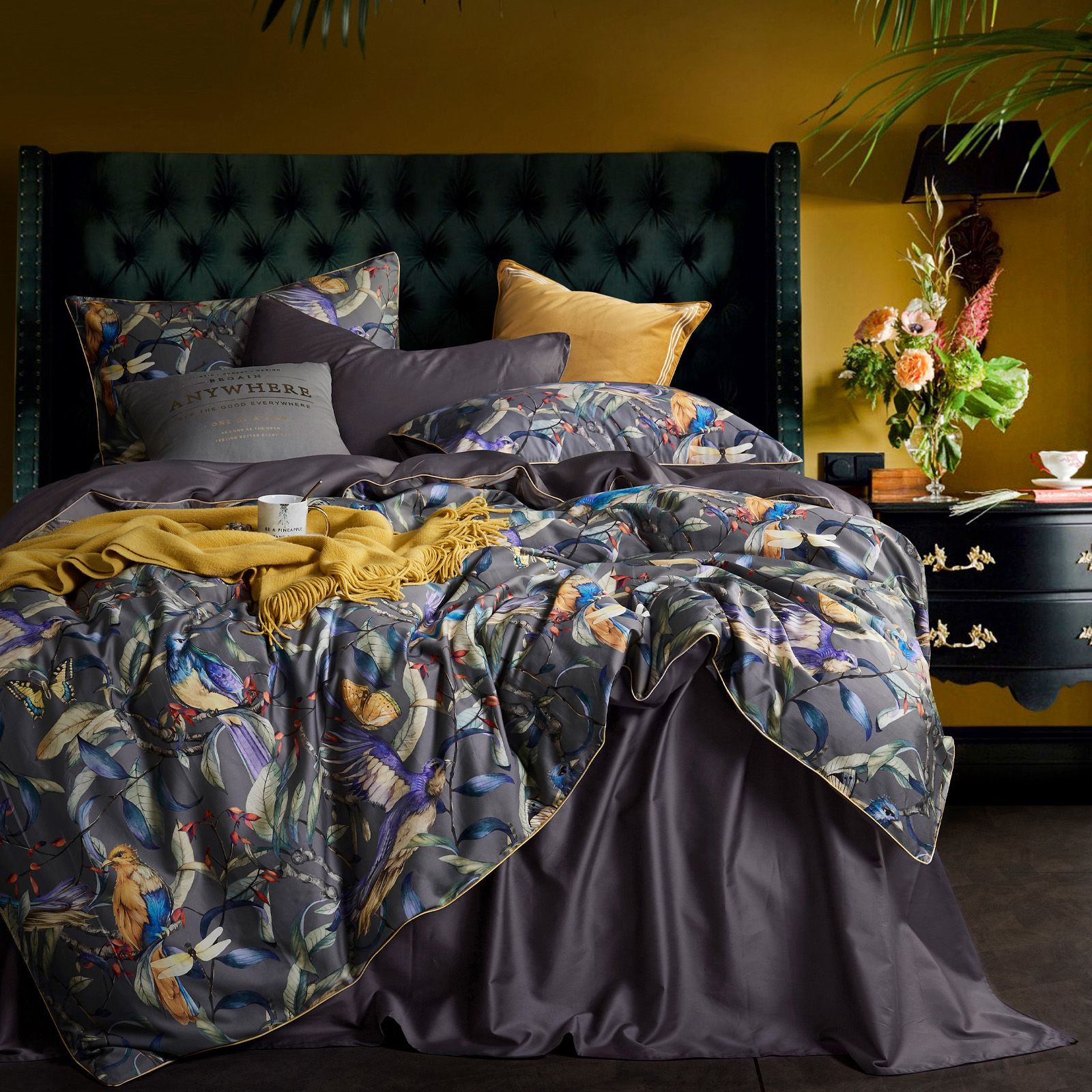 Постельное белье Soft Box New York Семейное мако-сатин простынь на резинке 180х200