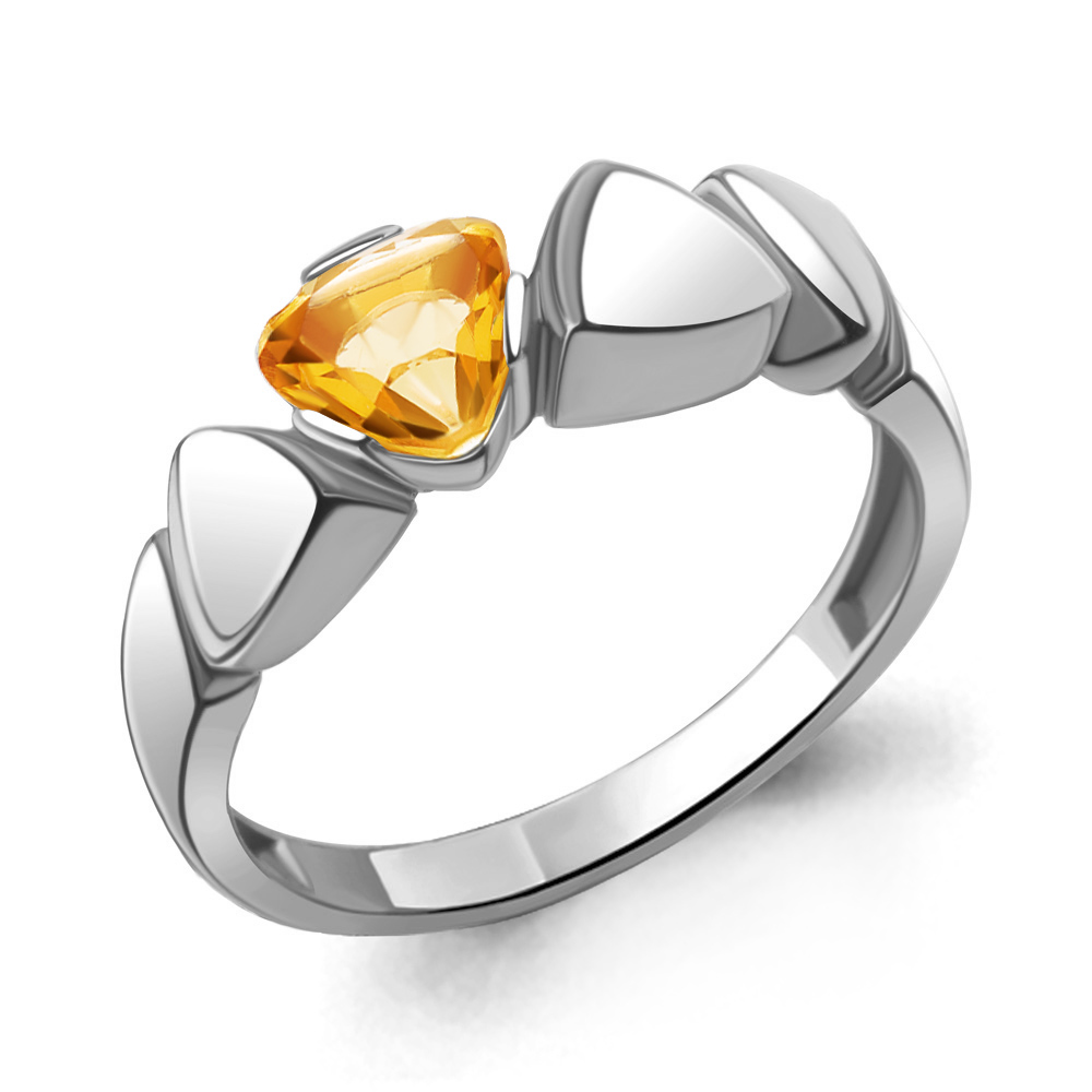 

Кольцо из серебра с цитрином р.  Aquamarine 6957606_925_р, 6957606_925_р