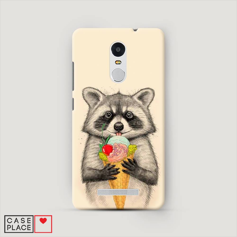 

Пластиковый чехол "Енот с мороженым" на Xiaomi Redmi Note 3