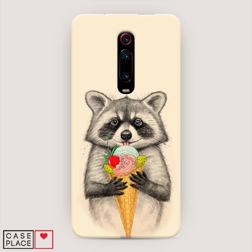 

Пластиковый чехол "Енот с мороженым" на Xiaomi Redmi K20, 35520-7
