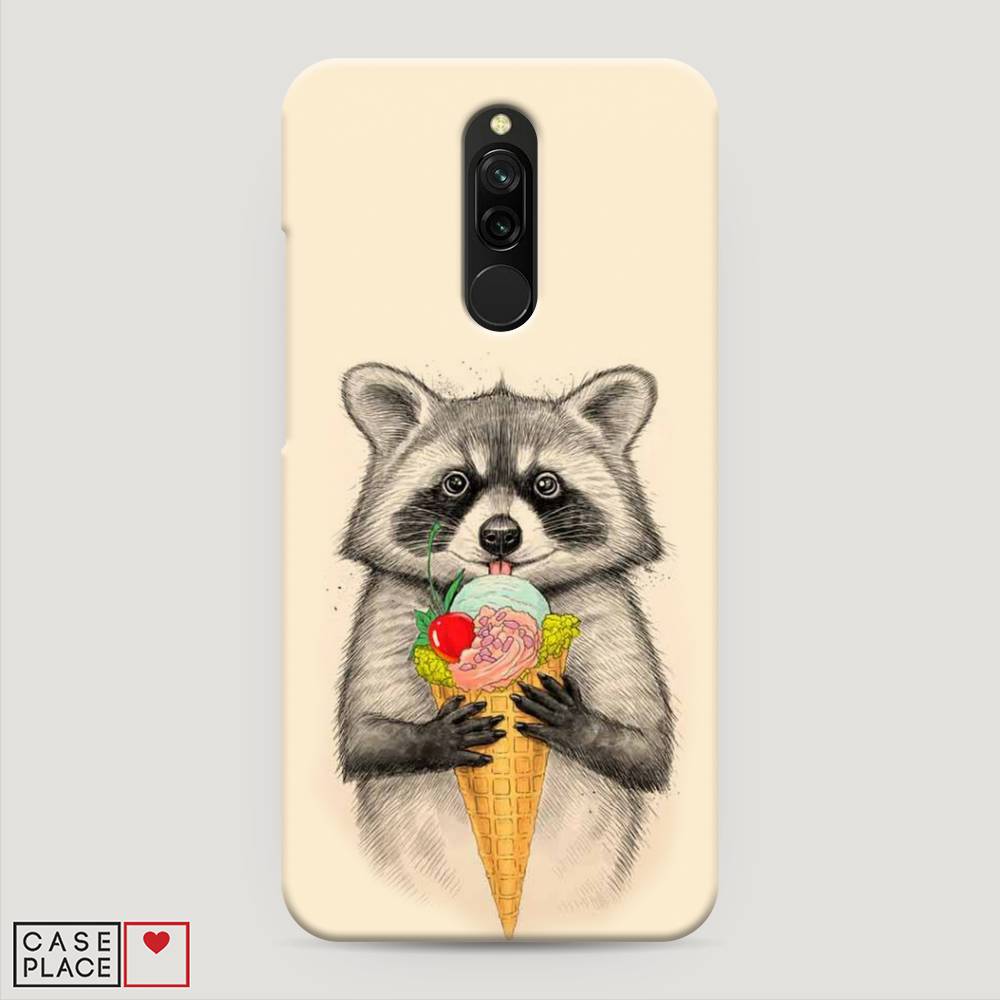 

Пластиковый чехол "Енот с мороженым" на Xiaomi Redmi 8, 37120-7