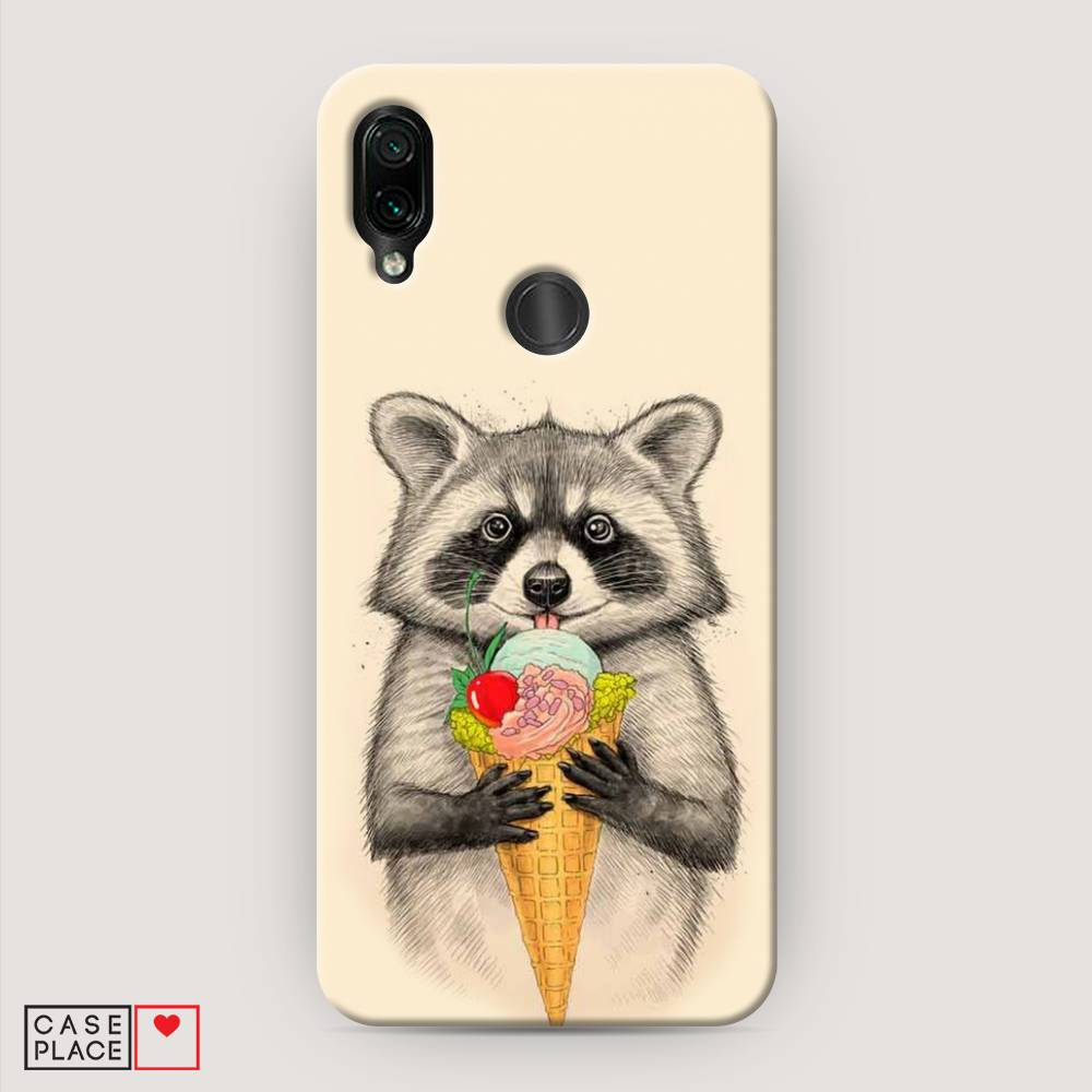 

Пластиковый чехол "Енот с мороженым" на Xiaomi Redmi 7, 35020-7