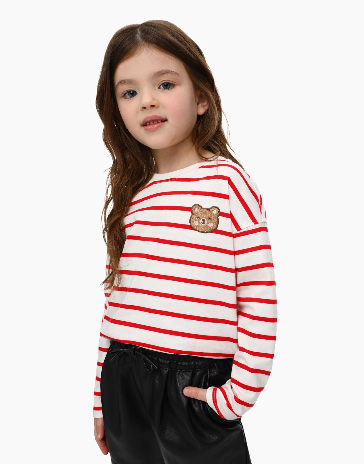 

Лонгслив Gloria Jeans GKT020992 молочный/красный, 122, Бежевый;красный, GKT020992