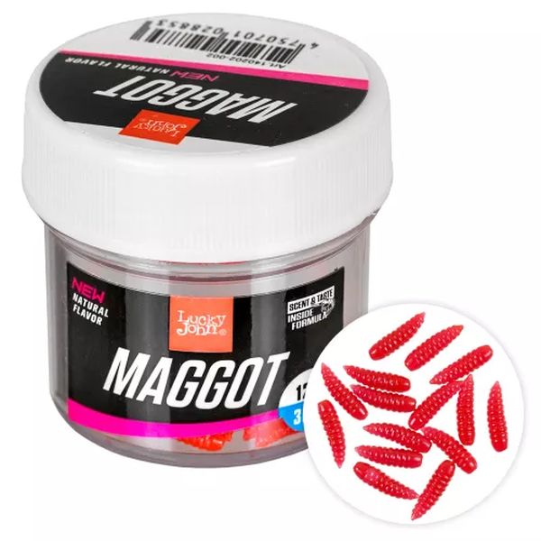 Приманка Lucky John Pro Series Maggot Red опарыш 12мм 30шт.