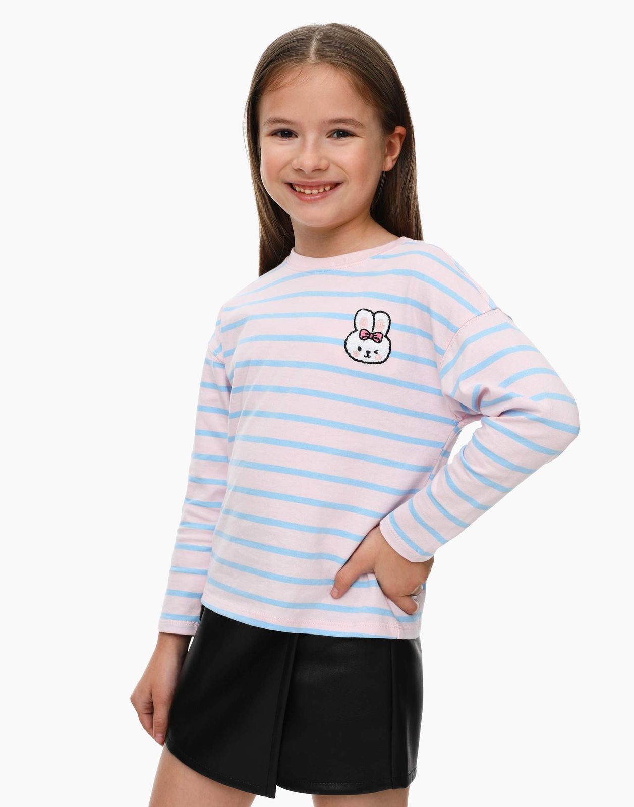 

Лонгслив Gloria Jeans GKT020992 голубой/розовый, 116, GKT020992