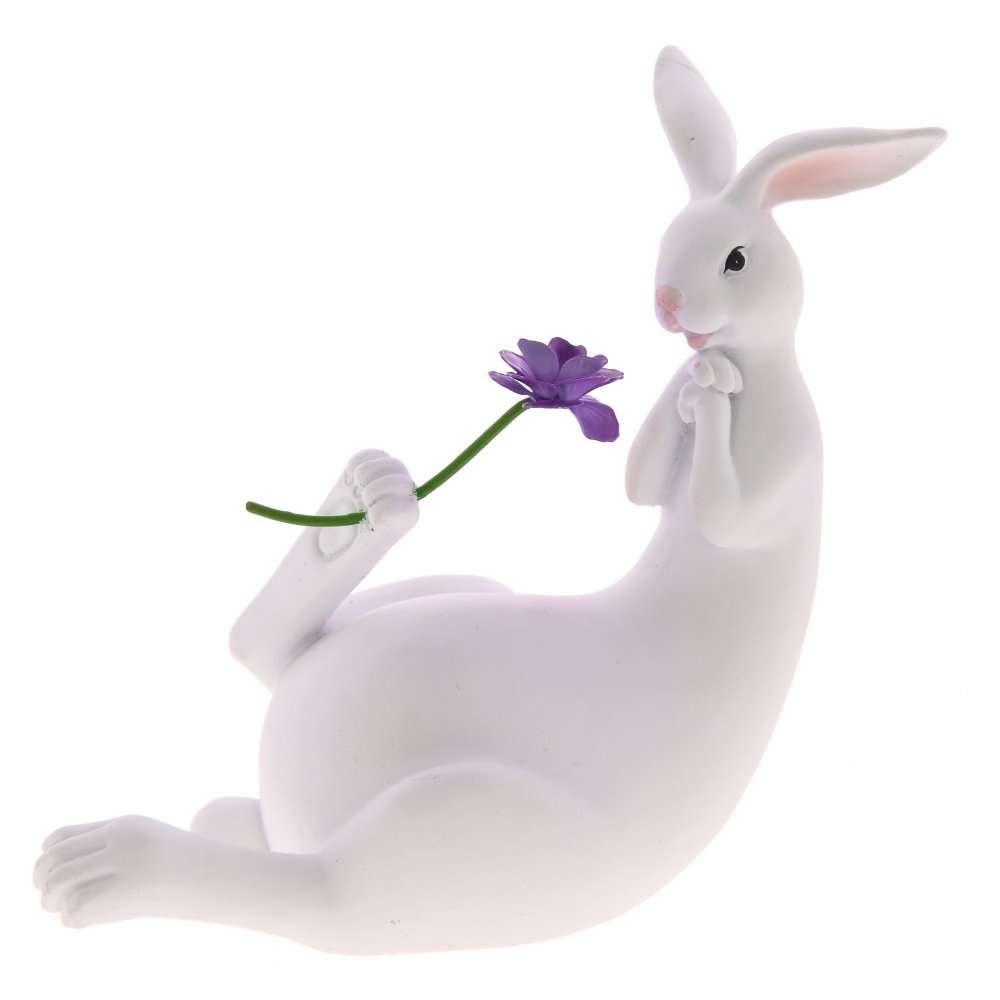 

Фигурка декоративная Заяц с цветком, 20*9*17 см KSM-751826