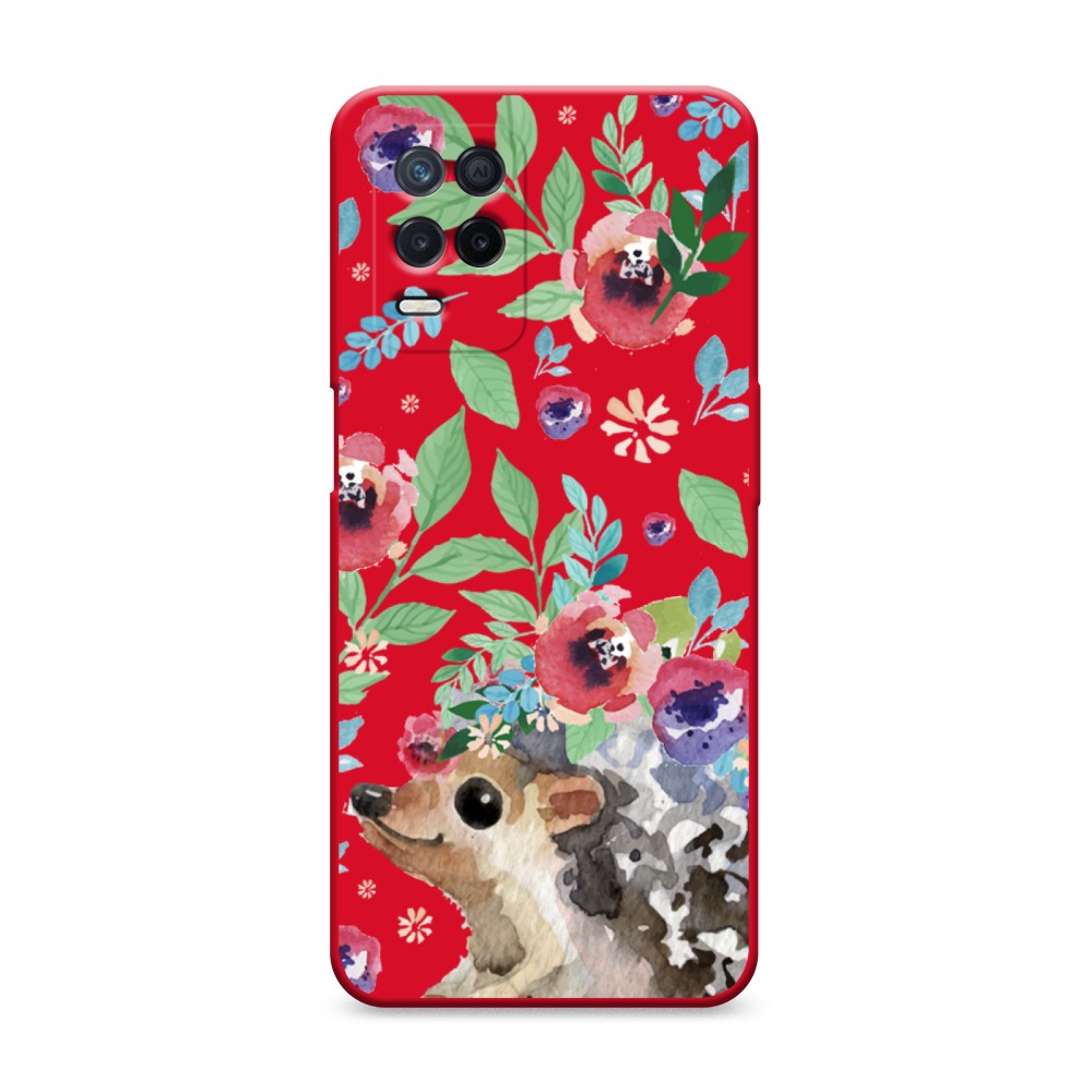 

Чехол Awog на Realme 8 5G/Narzo 30 5G "Ежик в цветах акварель", Разноцветный, 257153-1