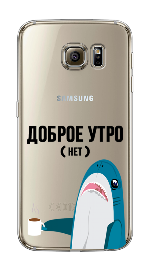 

Чехол Awog на Samsung Galaxy S6 edge "Доброе утро", Синий;белый;черный, 24450-2