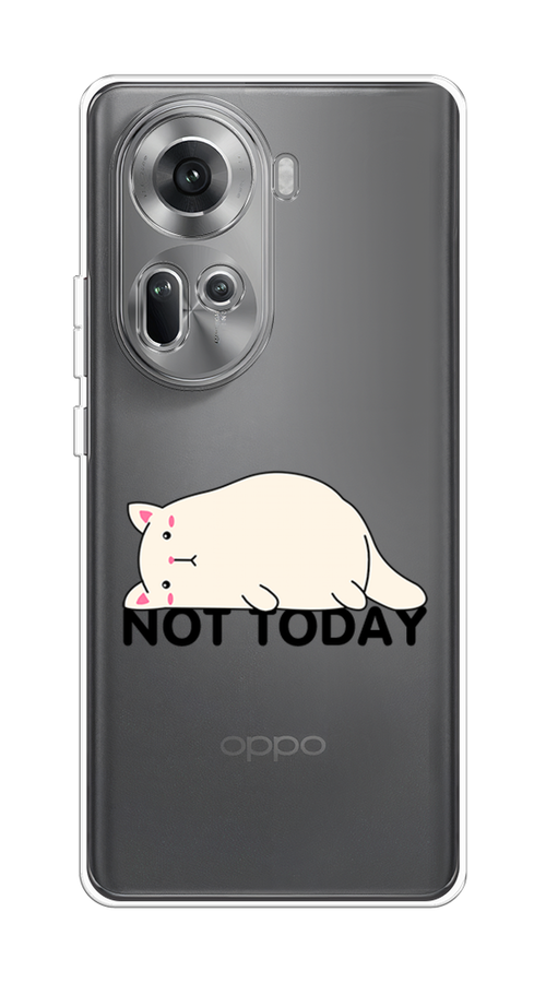 

Чехол на Oppo Reno 11 (Global) "Cat not today", Белый;розовый;черный, 2515850-1