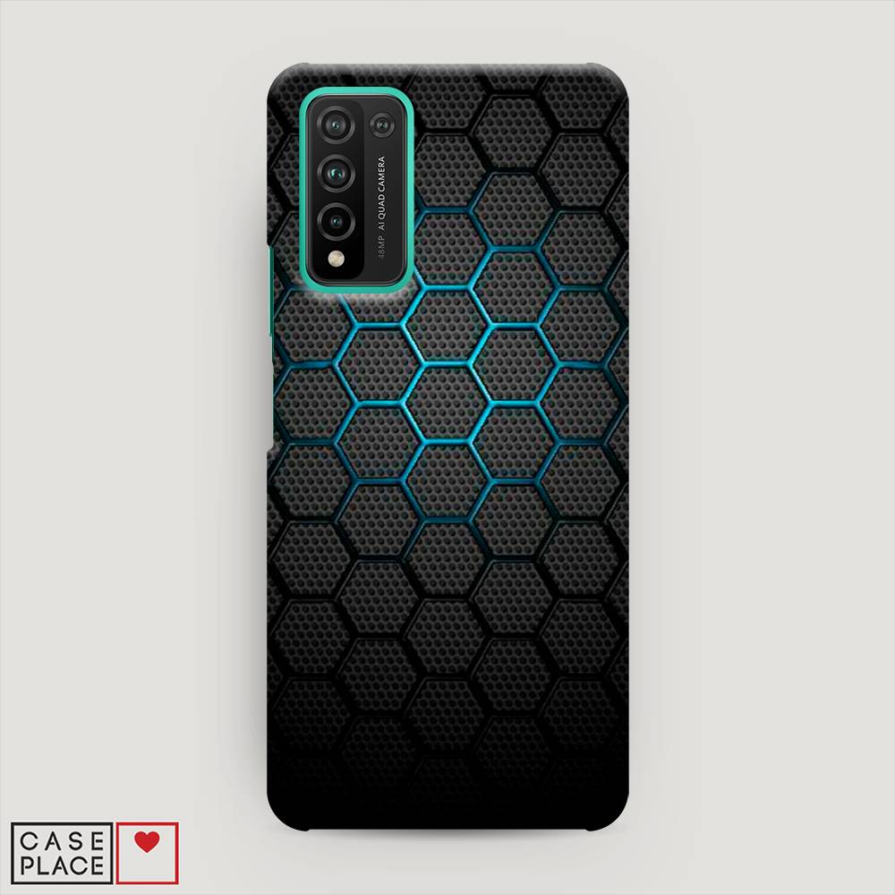 фото Чехол awog "бирюзовые соты" для honor 10x lite