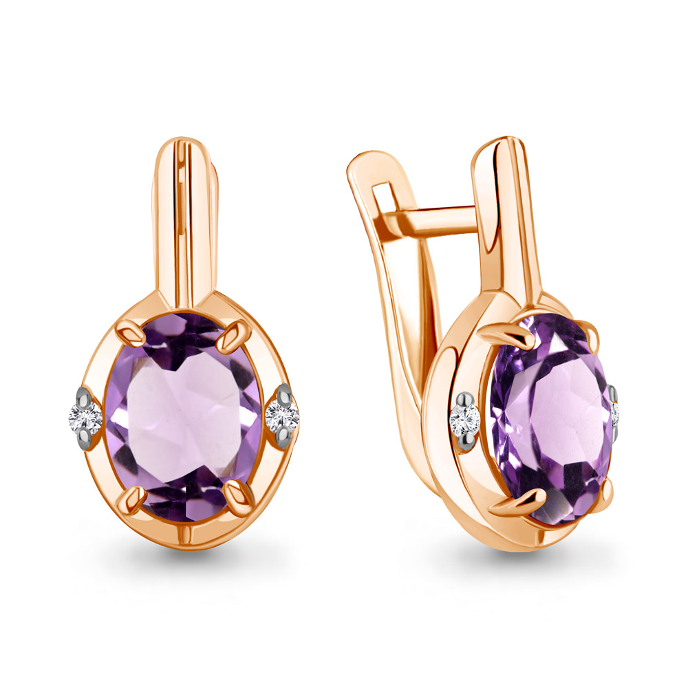 

Серьги из серебра с аметистом Aquamarine 4469304_925_з, 4469304_925_з