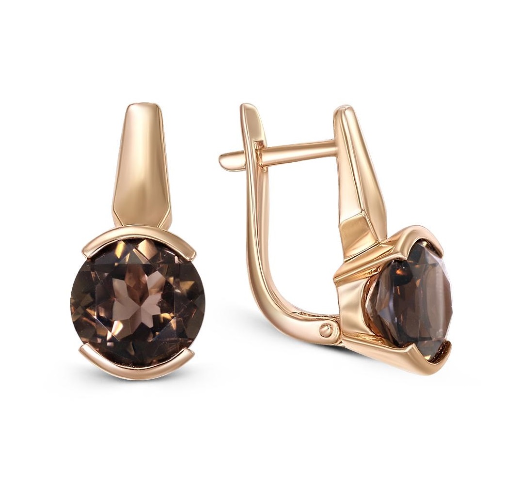 

Серьги из красного золота с раухтопазом NEWGOLD 102000291810rt, 102000291810rt